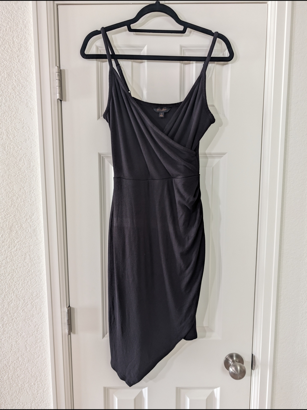 Goldray Women's S Ribbed Knitted Elegant Black Dress